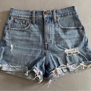 Madewell Size 24 Distressed Blue Jean Shorts